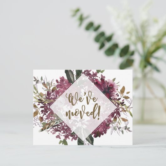 私達はアドレス変更野生の花を動かしました インビテーションポストカード (スタンド正面)