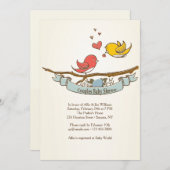 私達はカップルのベビーシャワーの招待状を期待しています 招待状 (正面/裏面)