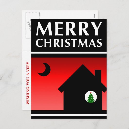 私達はクリスマスのお知らせを楽しんで引っ越した シーズンポストカード (正面/裏面)