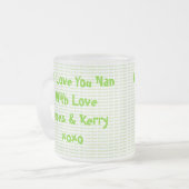 私達はナンを愛します フロストグラスマグカップ (正面左)