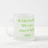 私達はナンを愛します フロストグラスマグカップ (左)