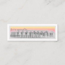 私達はビーチ小屋、日没カードの海岸を動かしました スキニー名刺