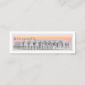 私達はビーチ小屋、日没カードの海岸を動かしました スキニー名刺 (正面)