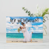 私達はブラシの原稿のお祝いの招待Bを結婚しました 案内状 (スタンド正面)