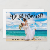 私達はブラシの原稿のお祝いの招待Bを結婚しました 案内状 (正面/裏面)