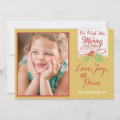 私達はメリークリスマスの休日の写真カードを望みます シーズンカード (正面)