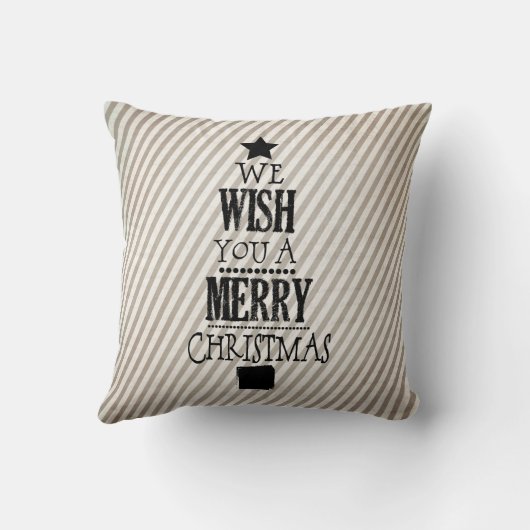私達はメリークリスマスの休日の枕を望みます クッション (裏面)