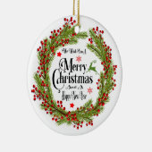 私達はメリークリスマスを円形のオーナメント望みます セラミックオーナメント (右)