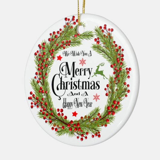 私達はメリークリスマスを円形のオーナメント望みます セラミックオーナメント