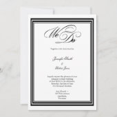 私達はモダンなフレームの白黒の結婚式招待状をします 招待状 (正面)