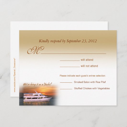 私達はヨットRSVPの応答カードのそれをしています 出欠カード (正面/裏面)