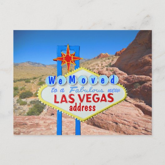 私達はラスベガスの赤い石渓谷の眺めを動かしました 案内ポストカード (正面)