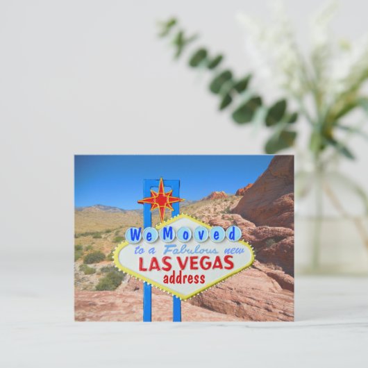 私達はラスベガスの赤い石渓谷の眺めを動かしました 案内ポストカード (スタンド正面)