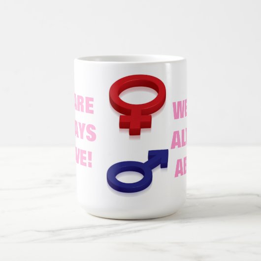 私達は上で常にあります! コーヒーマグカップ (中央)