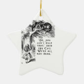 私達は不機嫌のここに-チェシャーすべての猫います セラミックオーナメント (正面)