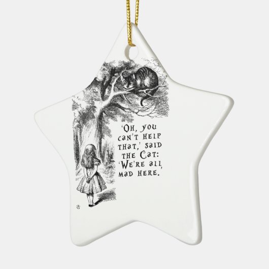 私達は不機嫌のここに-チェシャーすべての猫います セラミックオーナメント (左)