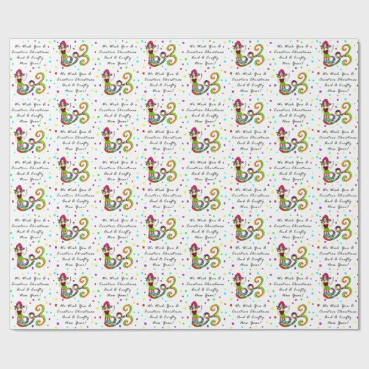 私達は創造的なクリスマスの人魚を望みます ラッピングペーパー (フラット)