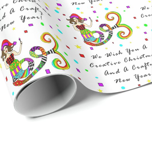 私達は創造的なクリスマスの人魚を望みます ラッピングペーパー (ロールコーナー)