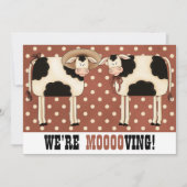 私達は動いています! おもしろいな国は引っ越し祝いパーティーを脅かします 招待状 (正面)