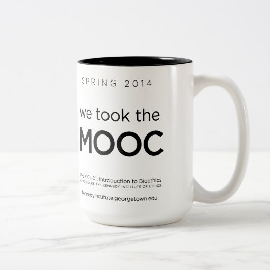 "私達は取りましたMOOC"のマグ(XL) ツートーンマグカップ (右)