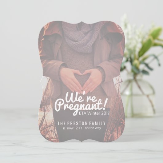 私達は妊娠したカスタマイズ妊娠の発表です 案内状 (スタンド正面)