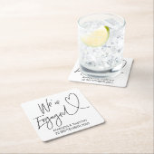 私達は婚約したな婚約パーティのコースターの装飾です スクエアペーパーコースター (インサイチュ)