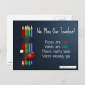 私達は学生からの私達の先生の詩を恋しく思います ポストカード (正面/裏面)