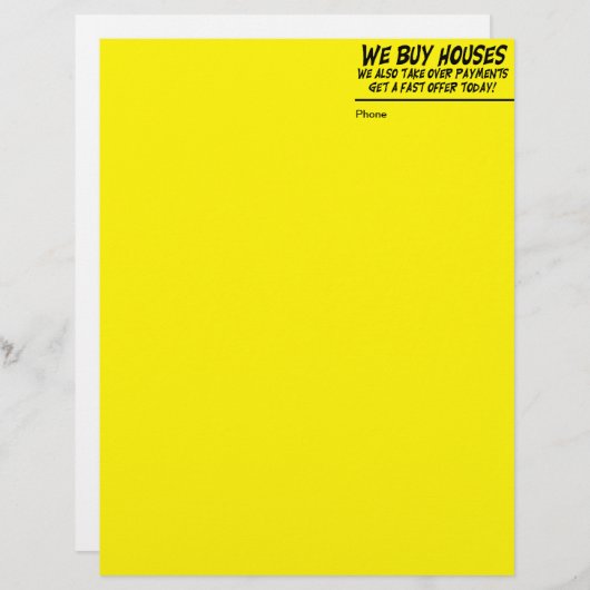 私達は家の黄色い手紙の頭部を買います レターヘッド (正面/裏面)
