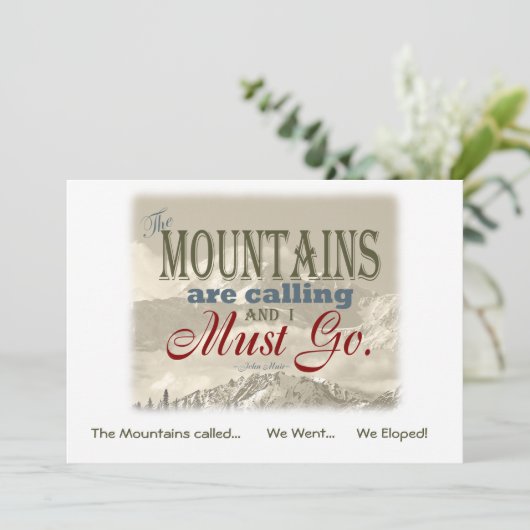 私達は山のヴィンテージで駆け落ちしました; Muir-Mtnsは呼びました 招待状 (スタンド正面)