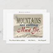 私達は山のヴィンテージで駆け落ちしました; Muir-Mtnsは呼びました 招待状 (正面/裏面)