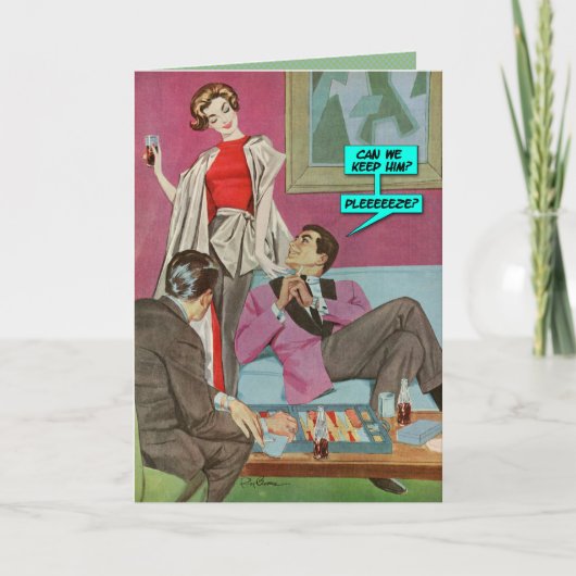 私達は彼を保ってもいいですか。 [おもしろいな挨拶状] カード (正面)