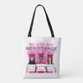-私達は抵抗です-ピンクの帽子に抵抗して下さい トートバッグ (裏面)