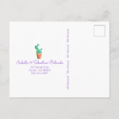 私達は新しい住所南西紫色のドアのサボテンを動かしました 案内ポストカード (裏面)