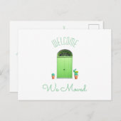 私達は新しい住所南西緑のドアのサボテンを動かしました 案内ポストカード (正面/裏面)