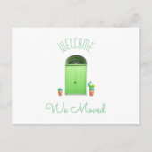 私達は新しい住所南西緑のドアのサボテンを動かしました 案内ポストカード (正面)