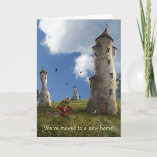 私達は新しい家|のファンタジーの村に動きました 案内状 (正面)