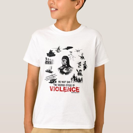 私達は暴力の悪循環を終えなければなりません! Tシャツ (正面)