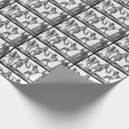 "私達は死"の黒いペストの包装紙と踊ります ラッピングペーパー