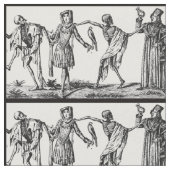 "私達は死"の黒いペストの生地と踊ります ファブリック (クローズアップ)