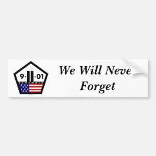 私達は決して記号9-11を忘れません バンパーステッカー