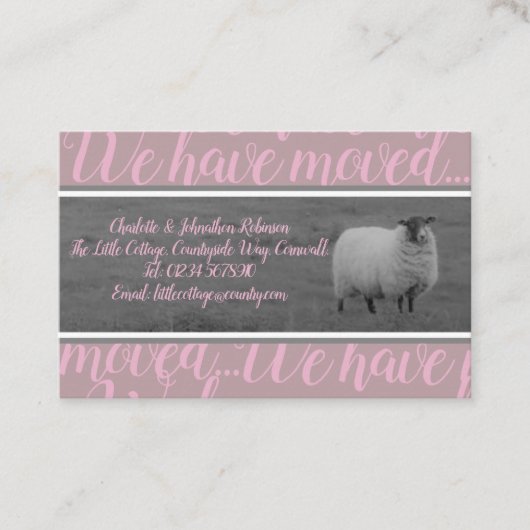 私達は田舎ヒツジカードに動きました 名刺 (正面)