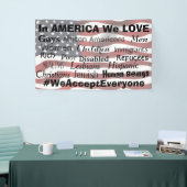 私達は皆をの反憎悪の抗議の印受け入れます 横断幕 (トレードショー)