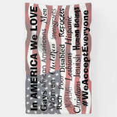 私達は皆をの反憎悪の抗議の印受け入れます 横断幕 (縦)