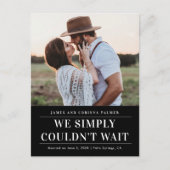 私達は知らせを待ちきれ結婚なかった ポストカード (正面)