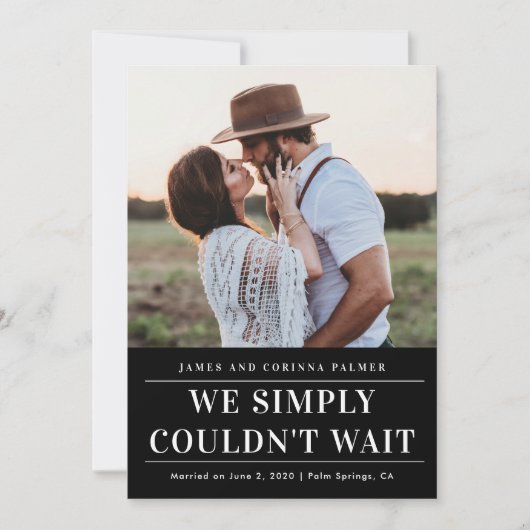 私達は知らせを待ちきれ結婚なかった 招待状 (正面)