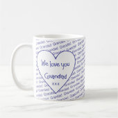 私達は祖父愛します-写真と個人化して下さい コーヒーマグカップ (左)