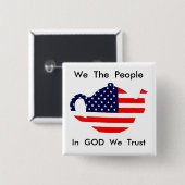 私達は神の人々私達ボタンを信頼します 缶バッジ (正面&裏面)