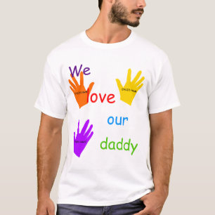 私達は私達のお父さん(3人の子供)のTシャツを愛します Tシャツ