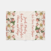 私達は私達のナナのお母さん、母ヴィンテージの花を愛します フリースブランケット (正面(横))