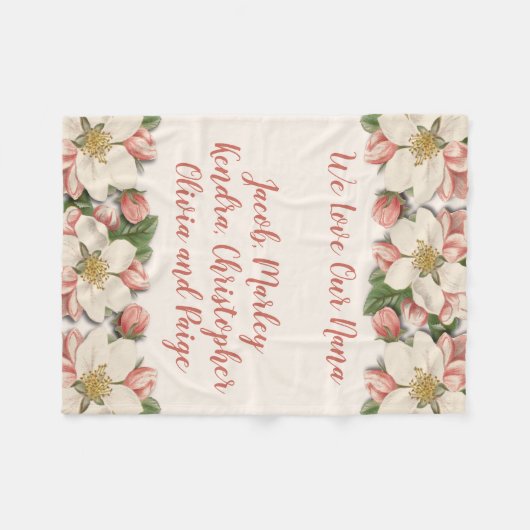 私達は私達のナナのお母さん、母ヴィンテージの花を愛します フリースブランケット